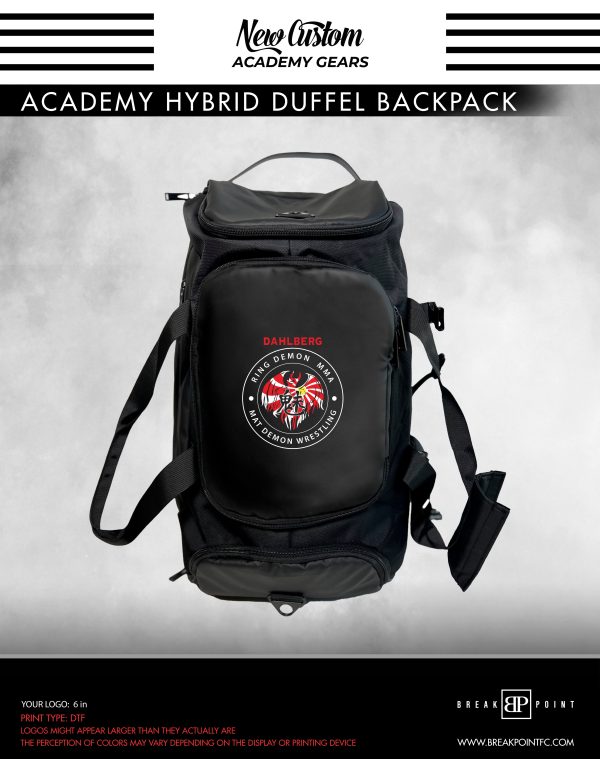Ring Demon MMA Academy Hybrid Duffel Backpack #1077 C (Dahlberg Wrestling) Online Hot Sale