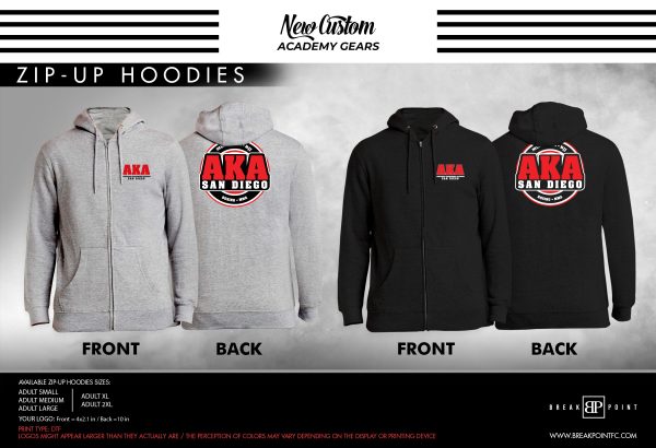 AKA San Diego Academy  Zip-Up Hoodies #1404 B Sale