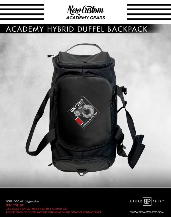Black Sheep Brazilian Jiu Jitsu MMA Academy Hybrid Duffel Backpack #769 Supply