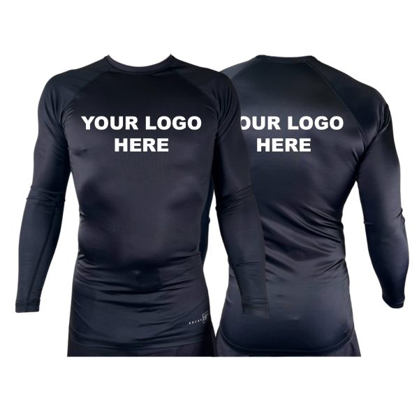 AKA San Diego All Black Custom Rash Guards Long Sleeves #1404 Hot on Sale - Image 2