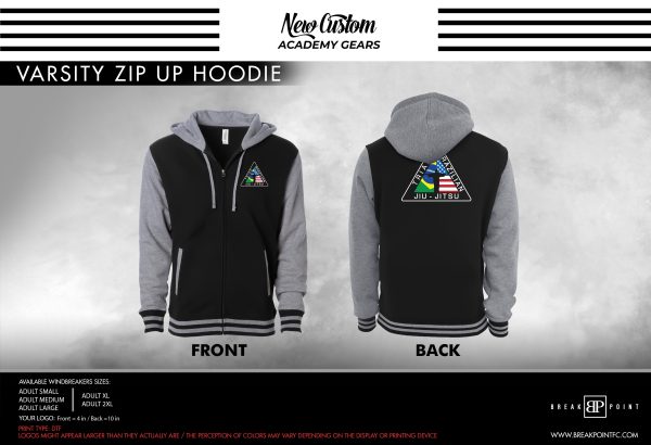 Triad Brazilian Jiu-Jitsu Academy Varsity Zip-Up Hoodies #636 B on Sale