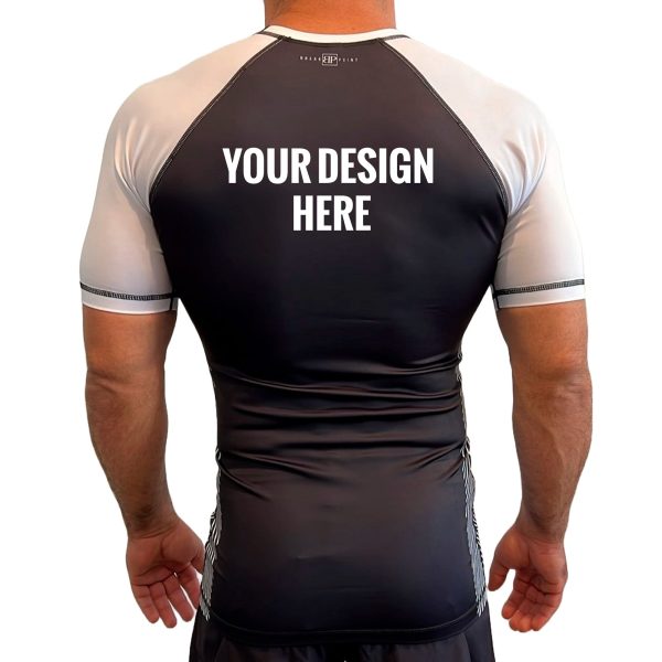 Arreola Jiu Jitsu All Black Ranked Short Sleeve Rash Guards #615 A Online - Image 3