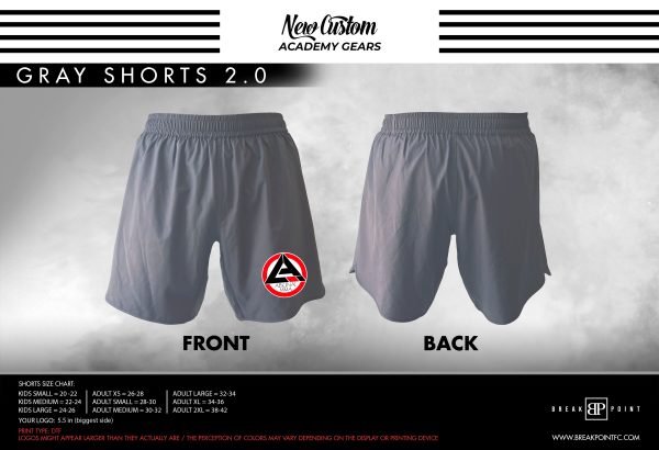 Abunai MMA Custom Shorts Grey 2.0 #1154 For Sale