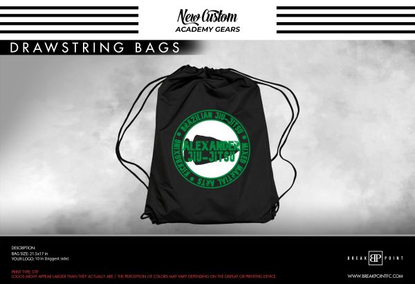 Alexander Jiu Jitsu Academy Drawstring Gi Bag #746 For Sale