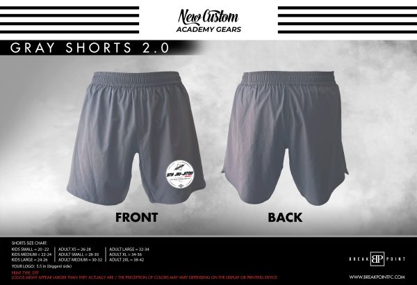 9th avenue Gracie Jiu Jitsu Grey Shorts 2.0 #373 A Online now