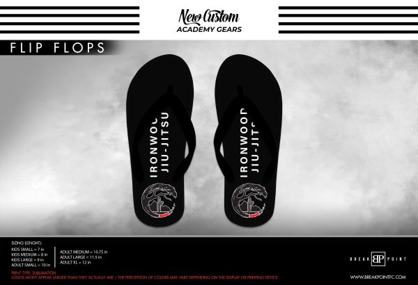 Iron Wood Jiu Jitsu Academy Flip Flops #1409 Fashion