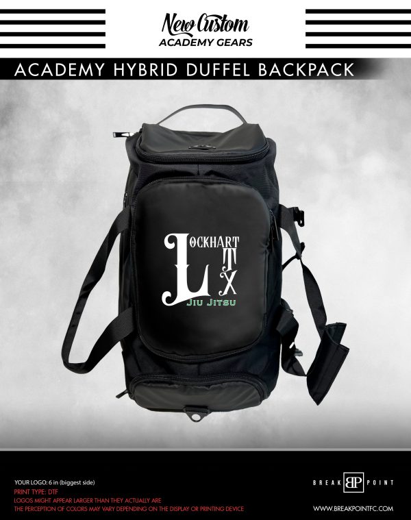Lockhart TX Jiu Jitsu Academy Hybrid Duffel Backpack #806 For Discount