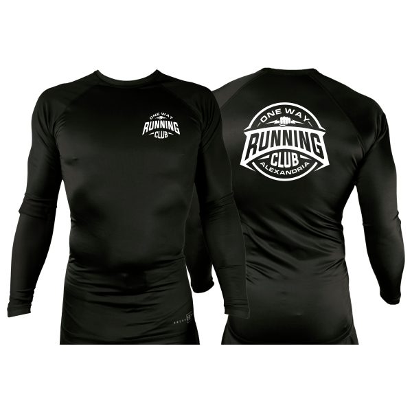 One Way Running Club All Black Rash Guards Long Sleeves Online Hot Sale