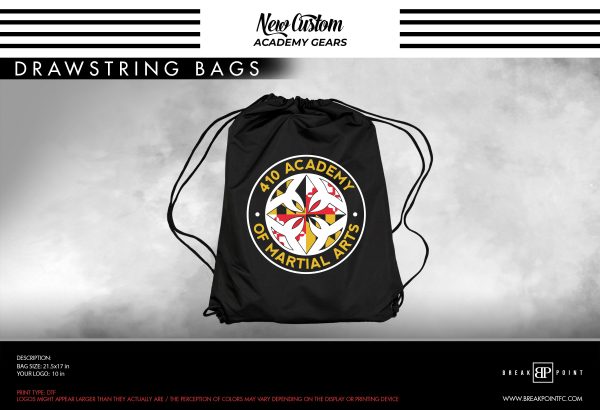 410 Academy of Martial Arts Academy Drawstring Bags #1183 Cheap