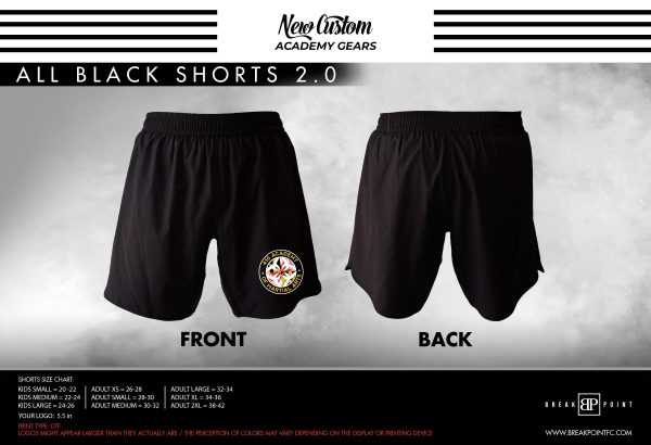 410 Academy of Martial Arts All Black Custom Shorts 2.0 #1183 For Sale
