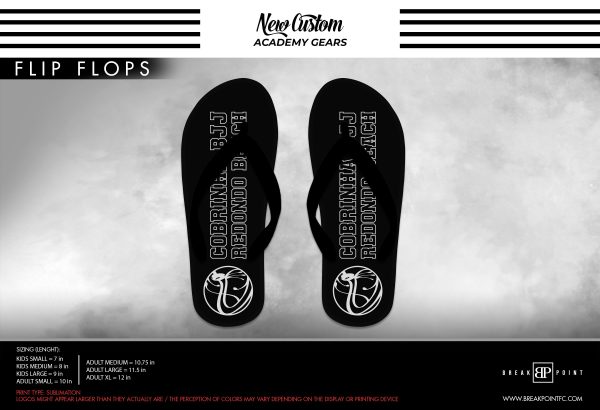 Cobrinha BJJ Redondo Beach Academy Flip Flops #1403 A Online now