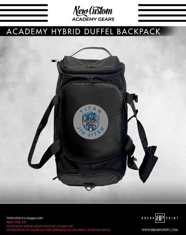 Titan Jiu Jitsu LLC Academy Hybrid Duffel Backpack #1142 For Sale