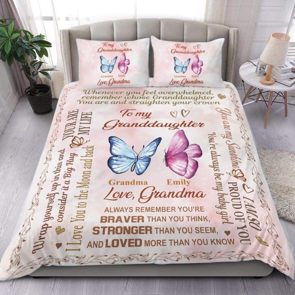 To My Granddaughter Grandma Personalized Bedding Set, Personalized Gift for Nana, Grandma, Grandmother, Grandparents - BD142PS02 For Discount