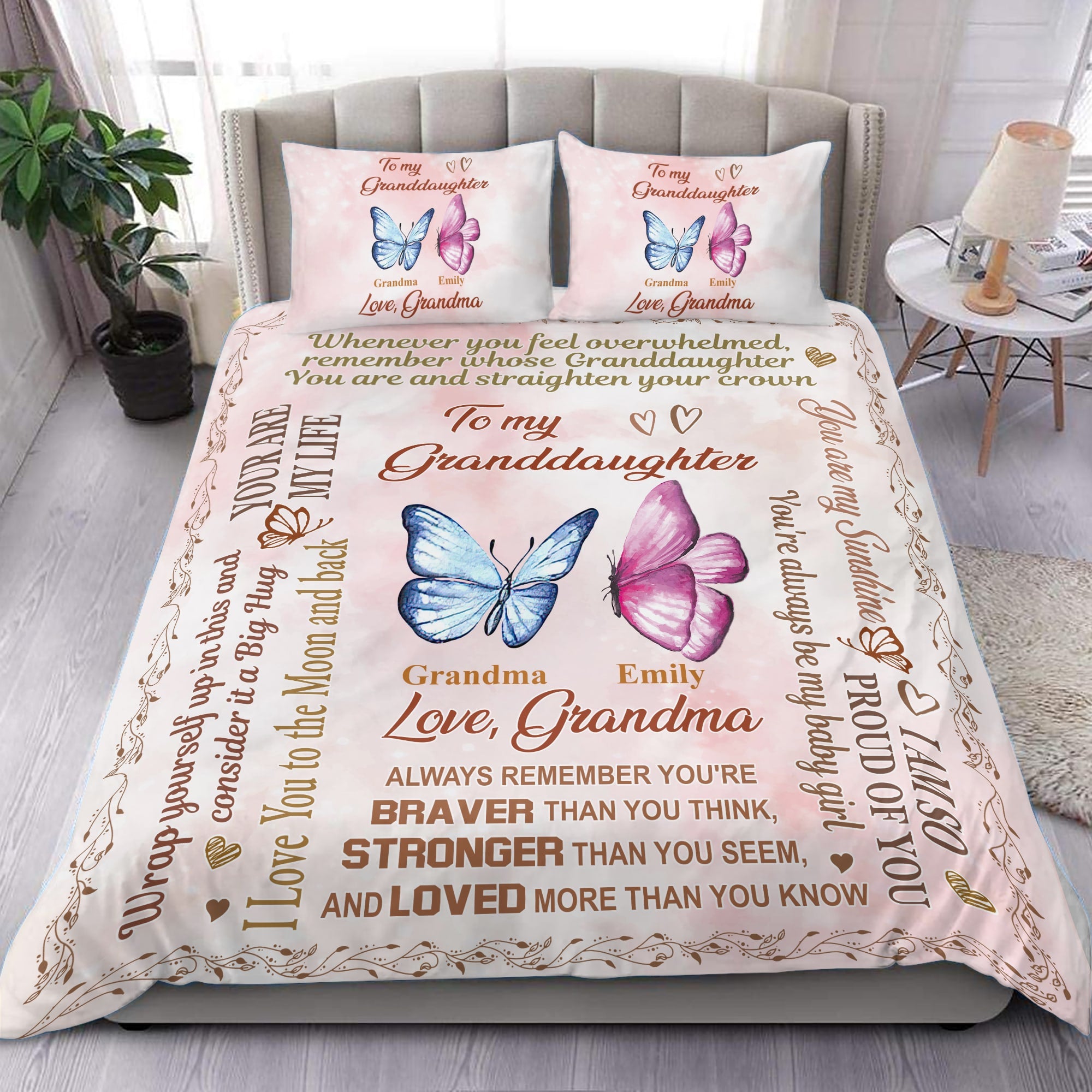To My Granddaughter Grandma Personalized Bedding Set, Personalized Gift for Nana, Grandma, Grandmother, Grandparents – BD142PS02 For Discount