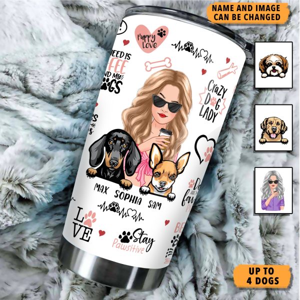 Best Dog Mom Dog Personalized Tumbler, Personalized Gift for Dog Lovers, Dog Dad, Dog Mom - TB136PS02 Sale - Image 2